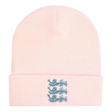 TeddyT's Women's 3 Lions England Embroidered Thermal Beanie Hat Pink