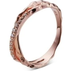 Rose Gold Double Layer Organic Crystal Ring - 52