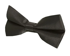 Mens Black Bow Tie 100% Silk Pre-Tied