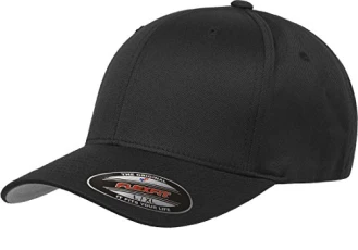 Men's Athletic Baseball Fitted Cap, Black, XXL