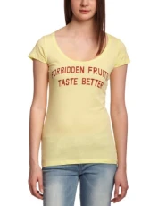 Leela Short Sleeve Elfin Yellow Printed Women's T-Shirt Yellow Large