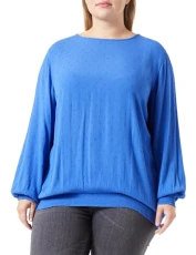 Women's Caradana L/S Smock Top WVN Long Sleeve Blouse, Blue, 18