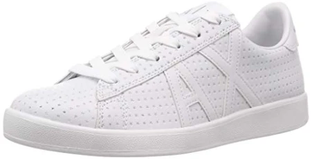 A|X  Men's Low Top Logo Sneaker, White+White, 8 D (M) US