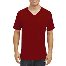 Men's V-Neck Tee - Red - XL