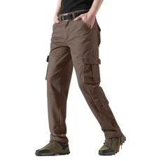 Big Promotion Lightning Deals  Mens Cargo Trousers Cotton Heavy Duty Multi Pockets Work Wear Outdoor