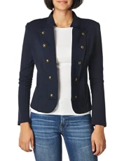 Women's Band Jacket Casual Blazer, Sky Capt, XL