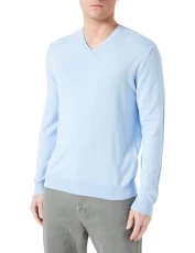 Men's V-Neck Jersey M/L 1098u4486 Sweater, Light Blue 2K3, M