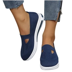 Women Loafers Slip On Trainers Orthopedic Shoes Memory Foam Ladies Low Wedge Walking Shoes Casual No