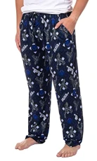 Marvel Comics Mens' Black Panther Character Tossed Print Sleep Pajama Pants, Black, XXL