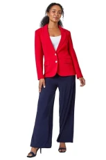 Roman Petite Textured Stretch Blazer for Women UK - Ladies Spring Everyday Summer Break Long Sleeve 