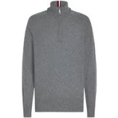 Merino Wool 1/2 Zip Knit - Grey - L