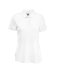 Womens FOTL Lady-Fit 65/35 Polo T Shirt-White-Large