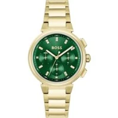 One Gold Tone Green Watch