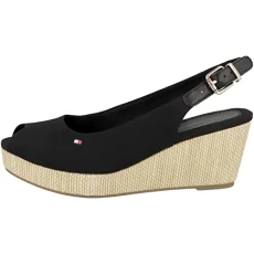 Women Iconic Elba Sling Back Wedge Espadrilles, Black (Black), 36 EU