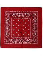 Men's Neckerchief - Red - Unisex Bandana Binding Cloth 100% Cotton (Pack of 1, 6 or 12 Pack)