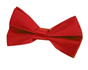 Mens Red Bow Tie 100% Silk Pre-Tied