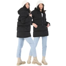 Womens Cello Longline Padded Jacket - Black - UK 8