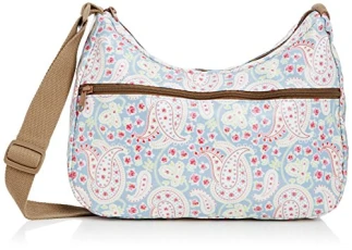 Oilcloth Women’s Girl’s Trendy Fashionable Cross Body Zipped Handbag Messenger Satchel Shoulder Bag - Paisley