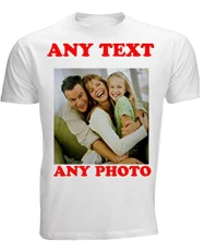 Create Your Own Custom Personalised Mens Kids T Shirt Any Photo, Any Text, Approx Up to 14" x 16" Pr