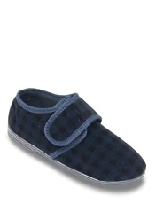 Men's | Wide Fit Slipper Touch Fasten | Navy