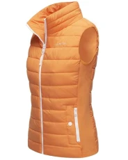 Reimii Women's Lightly Lined Quilted Vest Transition Jacket with Elastic Ribbed Cuffs on the Side an