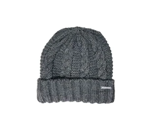 Michael  Women`s Cable Knit Teddy Fleece Winter Beanie Hat, Dark Grey, One Size-Medium