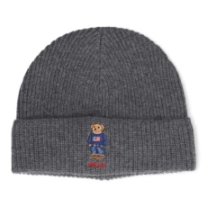 Men's Solid Flag Bear Beanie, Charcoal Heather, One size