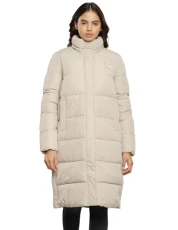 Women Coat Monologo Non Down Long Puffer Winter, Beige (Plaza Taupe), XL