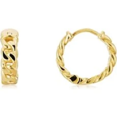 Gold Chain Hoop Earrings - Gold